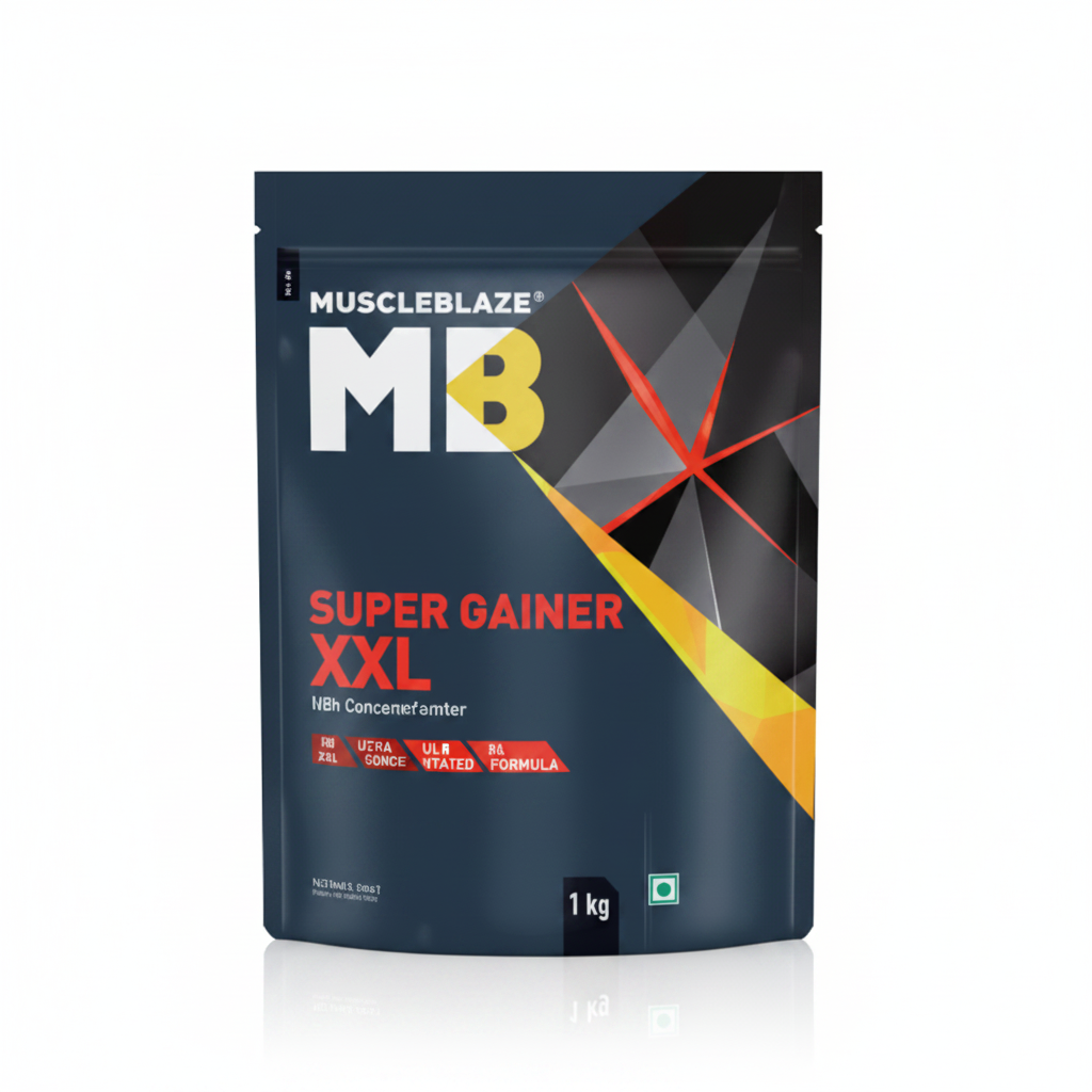 MuscleBlaze Super Gainer XXL 1kg front view white background
