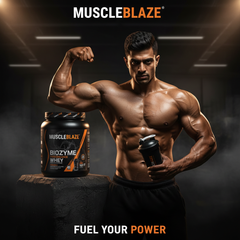 Fit athlete post workout MuscleBlaze Biozyme Whey protein
