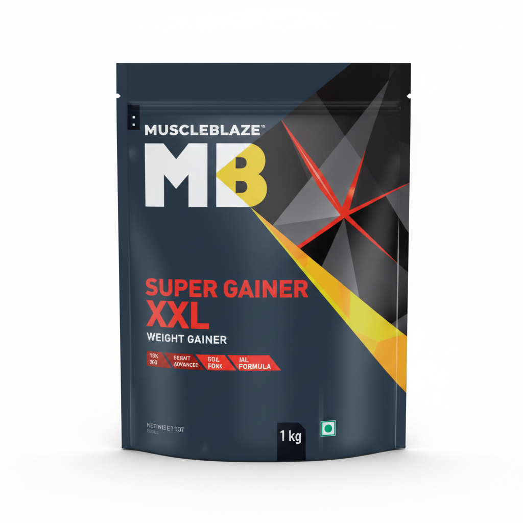 MuscleBlaze Super Gainer XXL 1kg front view white background