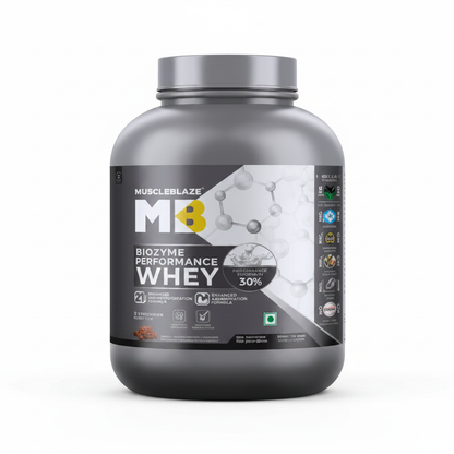 MuscleBlaze Biozyme Performance Whey front view white background