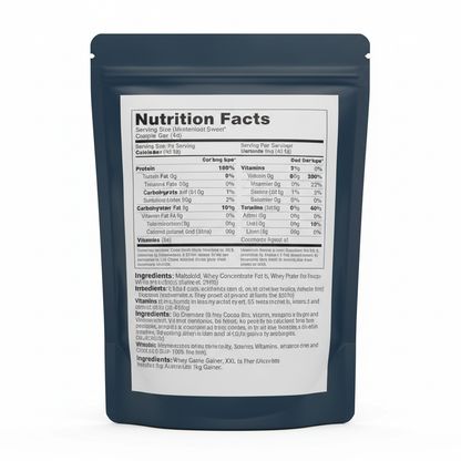 MuscleBlaze Super Gainer XXL nutrition facts panel