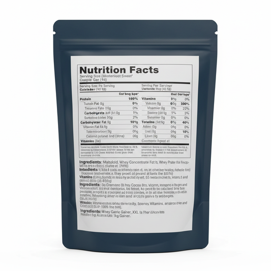 MuscleBlaze Super Gainer XXL nutrition facts panel