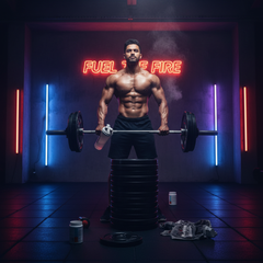 Intense athlete in gym pre-workout energy peak performance
