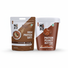 MBfit High Protein Oats and Peanut Butter combo white background